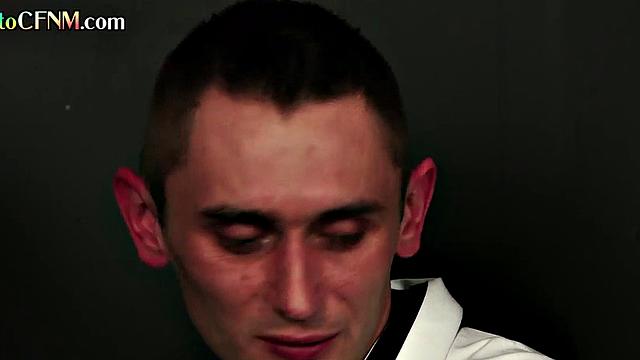 CFNM college babes suck classmate's cock till cumshot