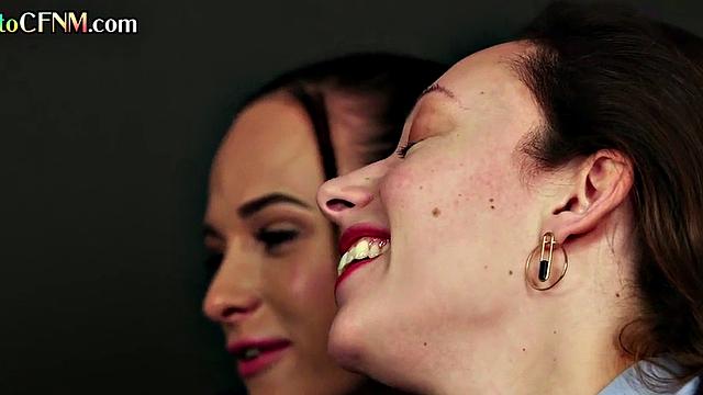 CFNM college babes suck classmate's cock till cumshot