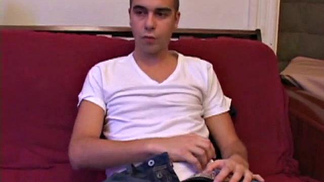 Young super shooter Vincenzo is back for a hot solo jerk off session. After stripping out of his clothes, Vincenzo lubes up his cock and starts stroking with determination.