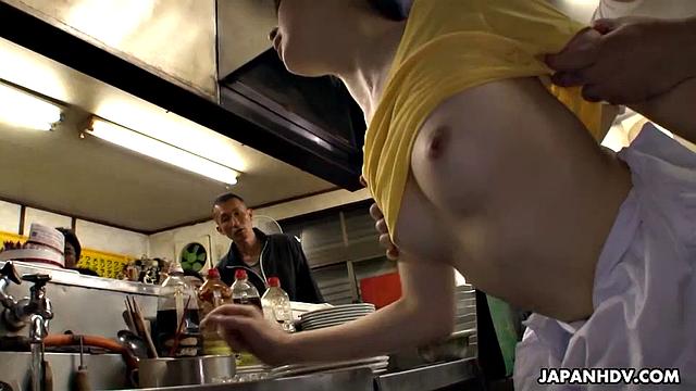 Mimi Asuka fucked in a restaurant public
