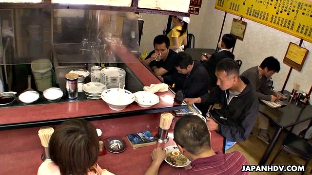 Mimi Asuka fucked in a restaurant public