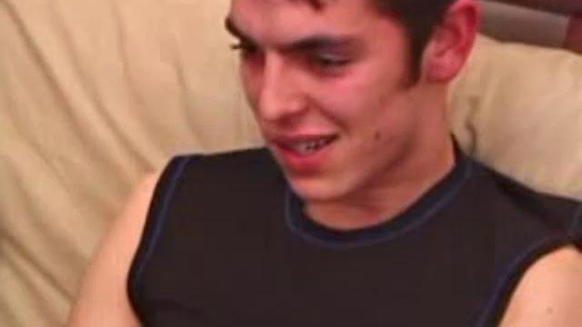 We look in on Brady Walker already naked and stroking his hard cock, just in time to catch him eating his pre-cum. After some fierce stroking, Brady blasts himself in the face with a nice load.