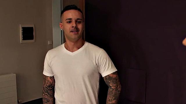 Inked hostel babe got pounded after deepthroat