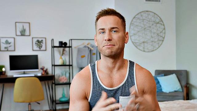 Eager guy masturbating in solo session