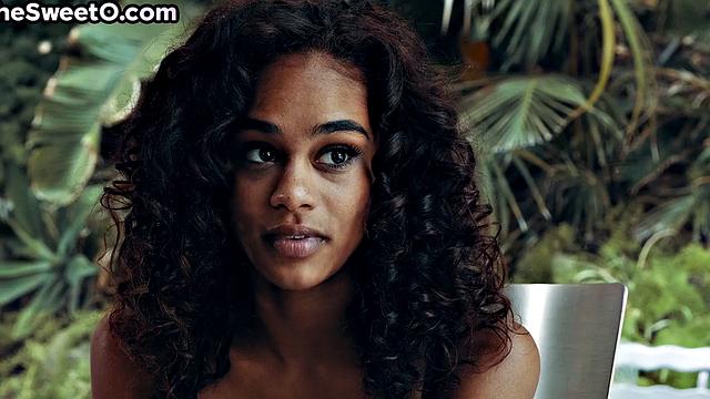 Stunning ebony babe by lover