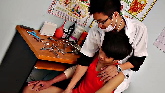 Asian doctor rimming and assfucking twink patient