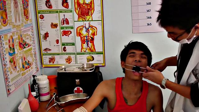 Asian doctor rimming and assfucking twink patient