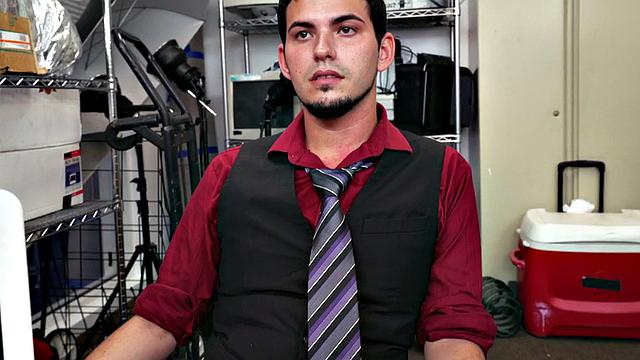 Ebony top bangs white crack of stud bottom in office