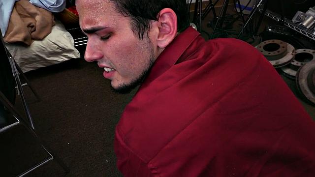 Ebony top bangs white crack of stud bottom in office