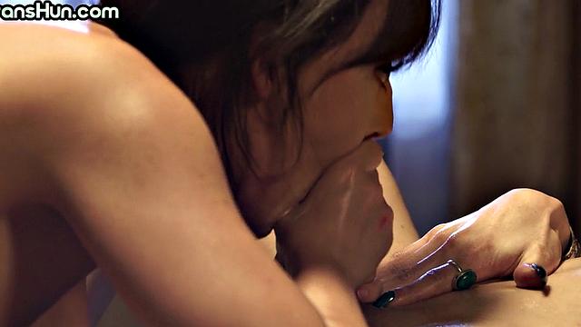 Shemale WAM babe fucks her masseuse on massage table