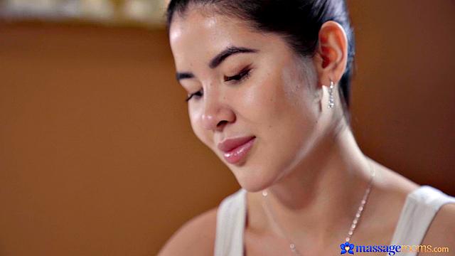 Natural lesbians in sensual massage