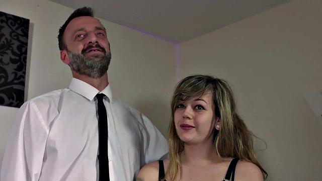 Submissive English slut dommed and fed with master's cum