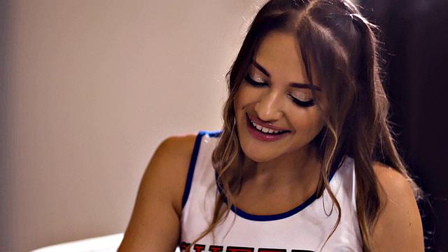 GIRLSWAY - Hot Cheerleader Massages Teammate After Practice! Both End Up Eating Pussy