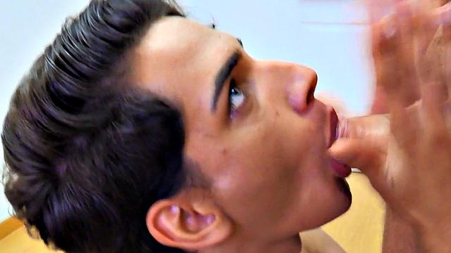 Skinny twink fucked in ass for cash after blowjob