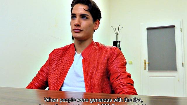 Skinny twink fucked in ass for cash after blowjob