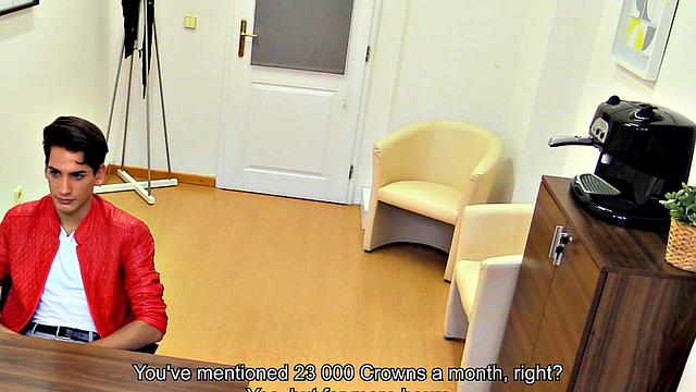 Skinny twink fucked in ass for cash after blowjob