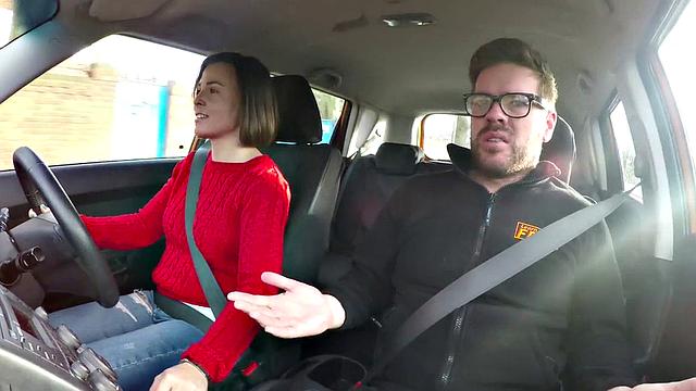 MILF fucked in the car by her driving instructor