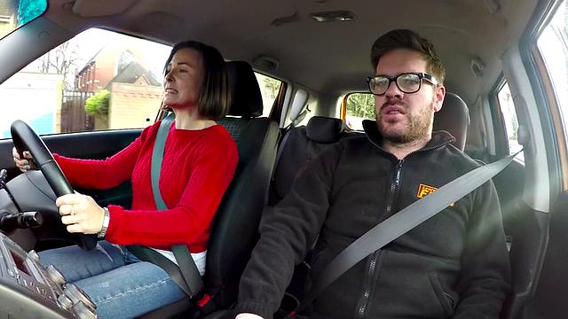 MILF fucked in the car by her driving instructor