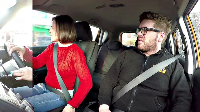 MILF fucked in the car by her driving instructor