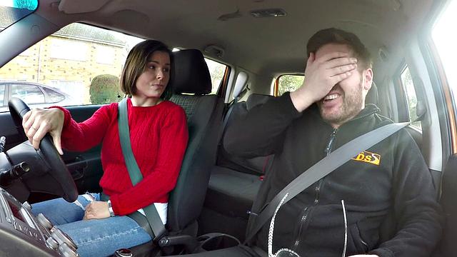 MILF fucked in the car by her driving instructor