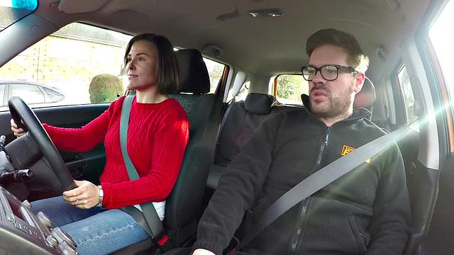 MILF fucked in the car by her driving instructor