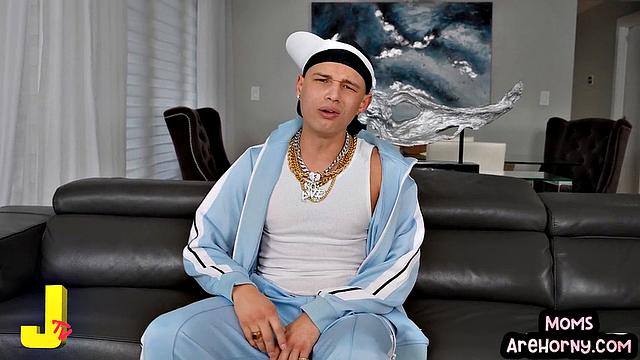 Busty MILF cockriding stepson