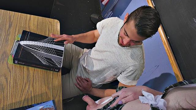 Small boob brunette ts in stockings bred in school duo