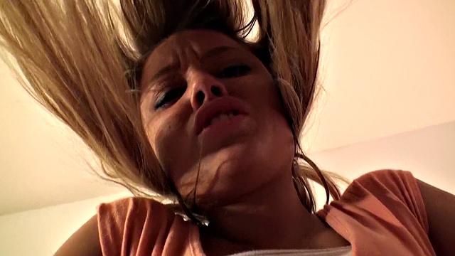 Baby's bald pussy gets fingered and teased in shorts