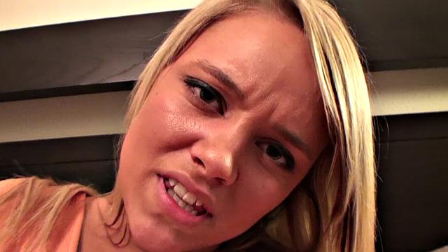 Baby's bald pussy gets fingered and teased in shorts