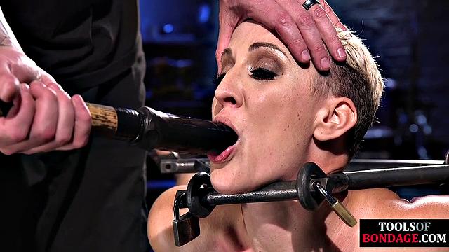 Tied submissive enjoys teasing