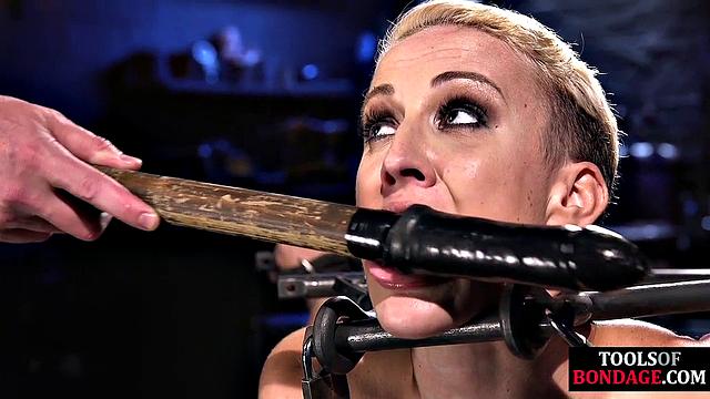 Tied submissive enjoys teasing