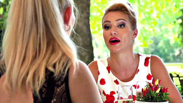 Public anal busty MILF licks femdom in front of onlookers