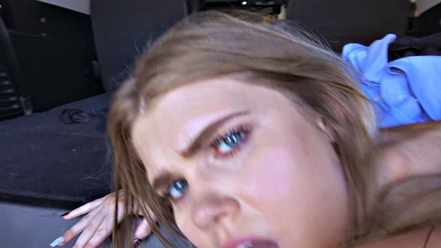 Brooke's big-dicked POV fuckfest in the car with her tattooed pussy and puffy nipples