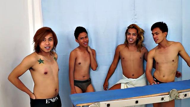 Idol: 18 year old Asian boy cutie tied down, tickled by other Asian cuties