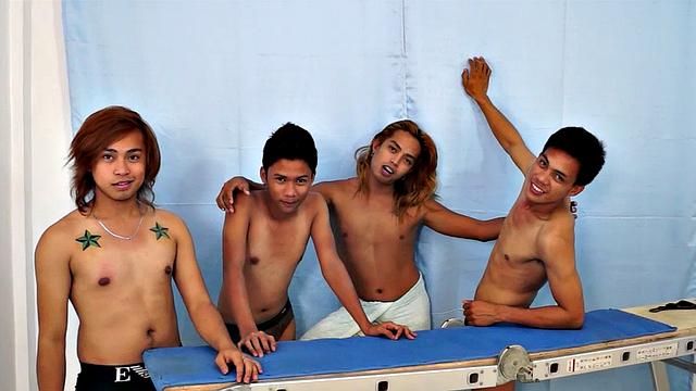 Idol: 18 year old Asian boy cutie tied down, tickled by other Asian cuties