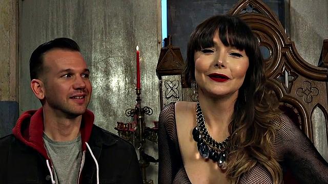 Bigass strapon domme pegging subject in erotic couple