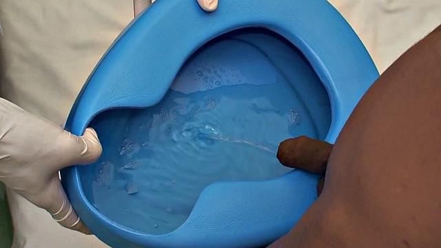 Slim Asian patient toyed and nailed after enema and pee