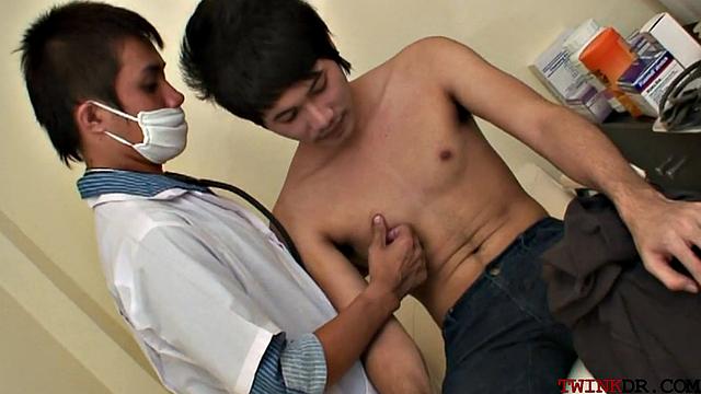 Nasty Asian doctor drilling patient