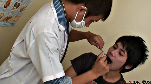 Nasty Asian doctor drilling patient