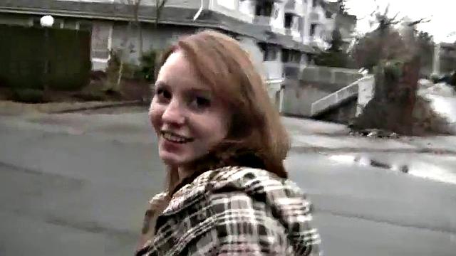 Naughty public teen sucks off dick