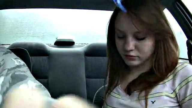 Naughty public teen sucks off dick