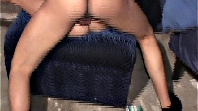 Coed party teen rides in reverse cowgirl