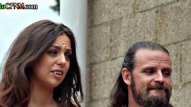 Amateur CFNM femdoms in stockings giving BJ to BFF