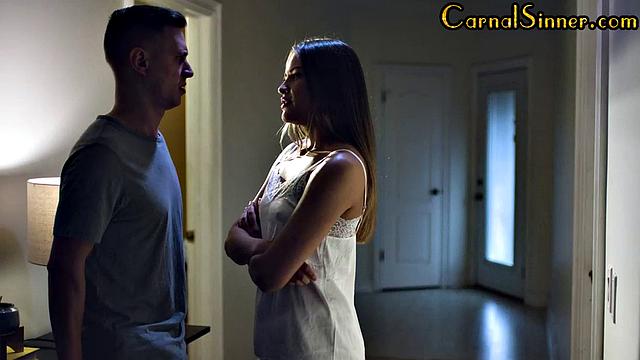 Naughty babe cockriding her lover