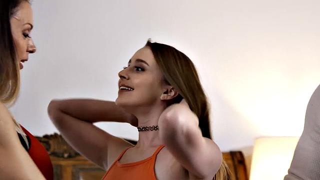 21yo babysitter fucked in couple 3way by husband and wife