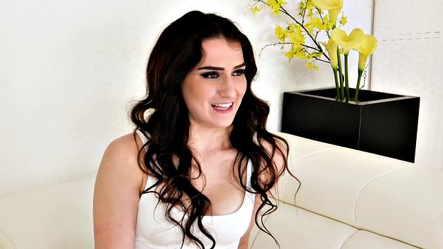 First time fucked babe deepthroats and rides cock on casting