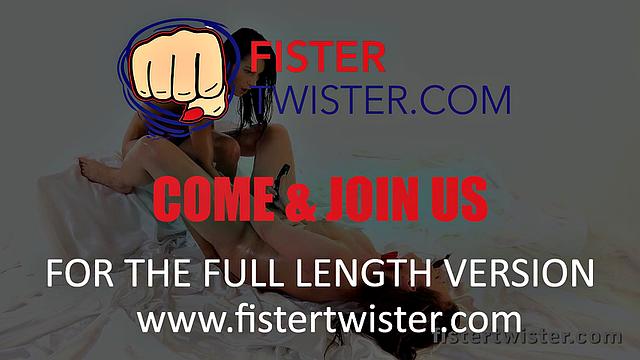 Fistertwister - Monster sized dildo gets ready for fist fuck