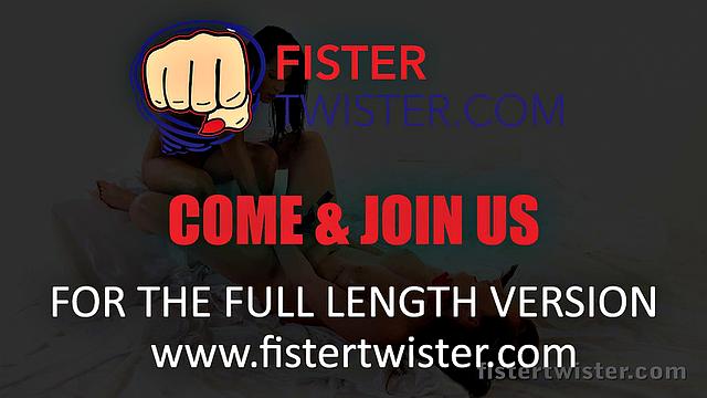 Fistertwister - Monster sized dildo gets ready for fist fuck