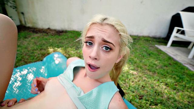 Braceface Begs for a Massive Cock in Her Tight Ass and Tight Pussy