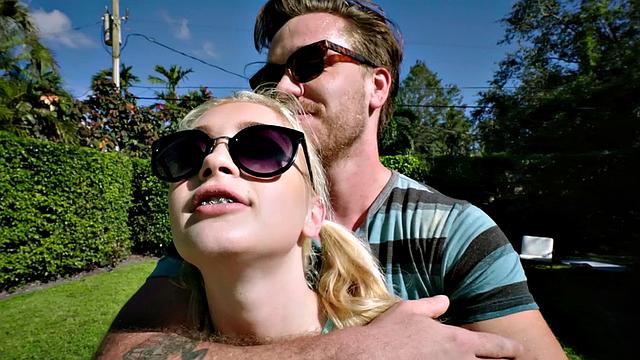 Braceface Begs for a Massive Cock in Her Tight Ass and Tight Pussy